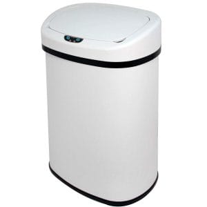 Auto-Opening White 13-Gallon Kitchen Trash Can