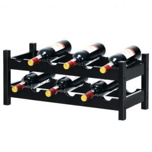 2-Tier 12 Bottles Bamboo Storage Shelf Wine Rack-Natural