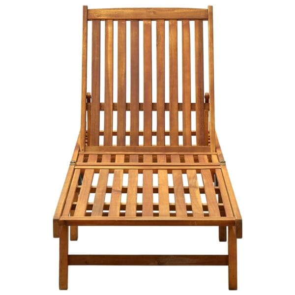 VidaXL Patio Sun Lounger with Cushion Solid Acacia Wood - Image 3