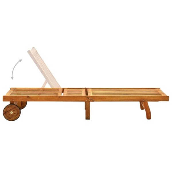 VidaXL Patio Sun Lounger with Cushion Solid Acacia Wood - Image 6