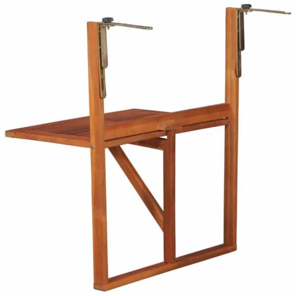 vidaXL Hanging Balcony Table Solid Acacia Wood - Image 3