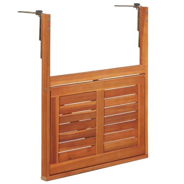 vidaXL Hanging Balcony Table Solid Acacia Wood - Image 5