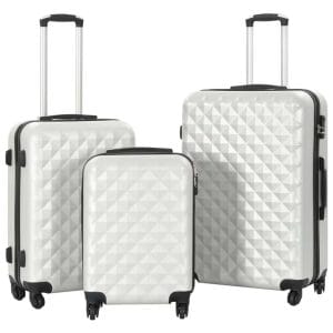vidaXL Hardcase Trolley Luggage Set 3 pcs Bright Silver ABS