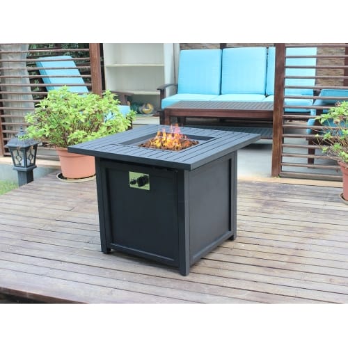 Brown Upland 30” Slat Top Gas Fire Pit Table - Image 4