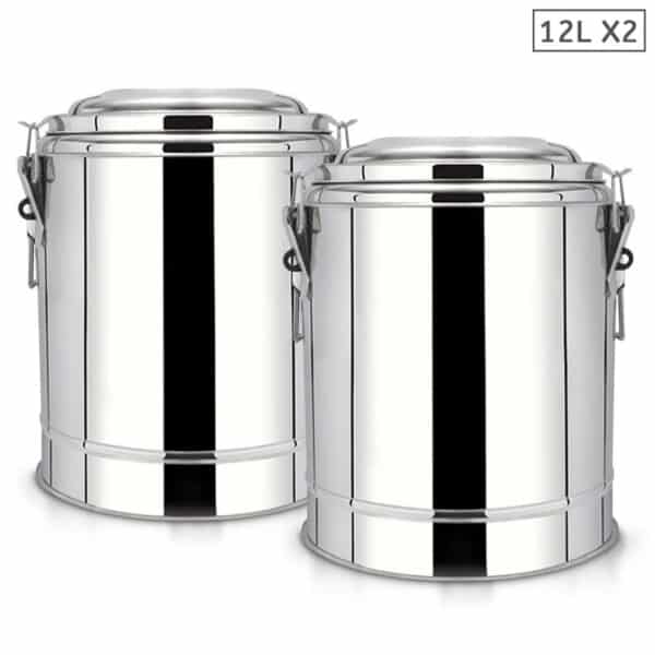 SOGA 2X 12L Stainless Steel Insulated Stock Pot Dispenser Hot & Cold Beverage Container With Tap - Image 2