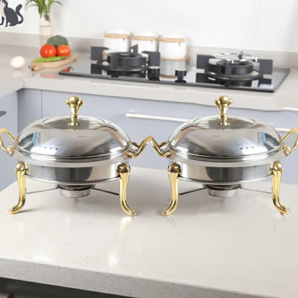 SOGA 2X Stainless Steel Round Chafing Dish - Image 5