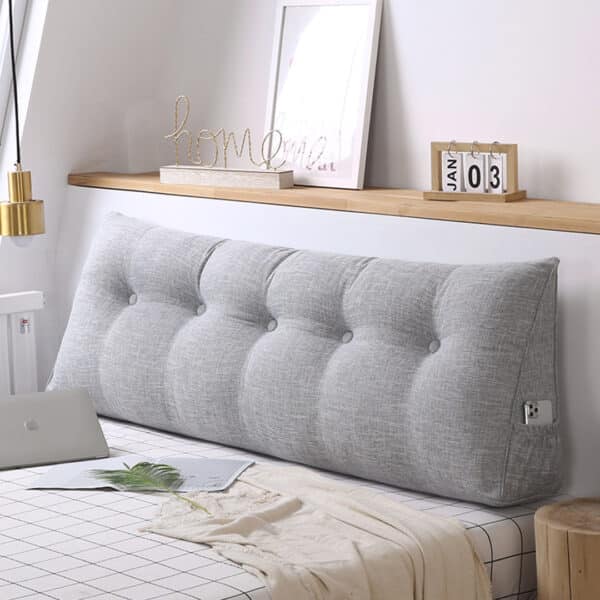 SOGA 2X 180cm Silver Wedge Bed Cushion - Image 7