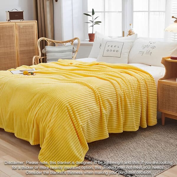 SOGA 2X Yellow Diamond Pattern Blanket - Image 13