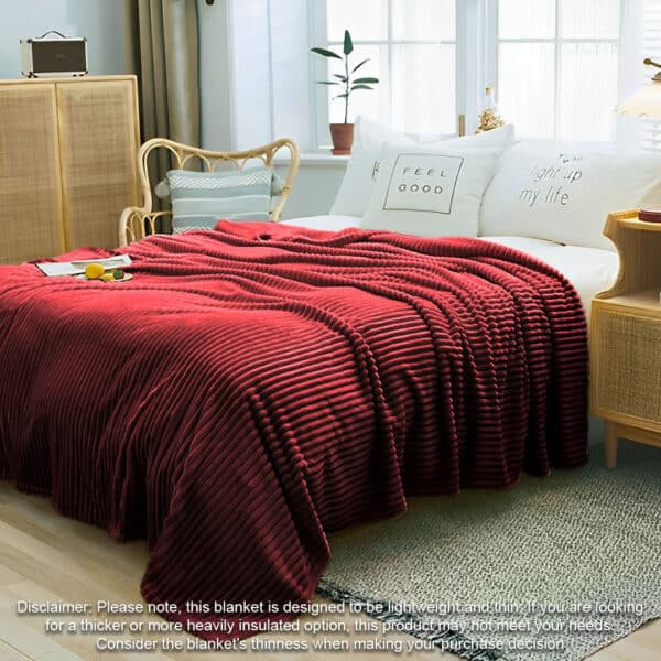 SOGA 2X Burgundy Throw Blanket - Image 12