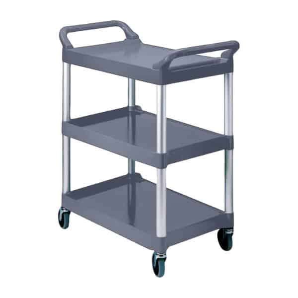SOGA 3 Tier Food Trolley Portable Kitchen Cart Multifunctional Big Utility Service with wheels 830x420x950mm Gray - Image 2