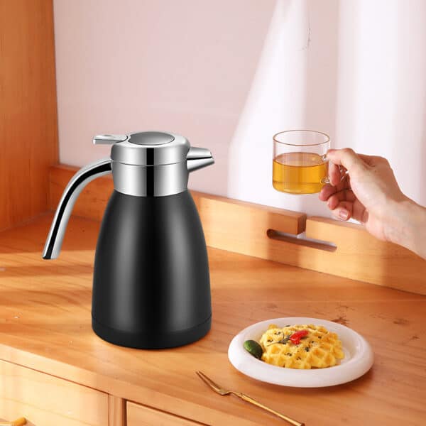 SOGA 2.2L Stainless Steel Insulated Vacuum Flask Coffee Water Jug Thermal Black - Image 2