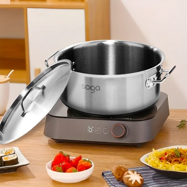 SOGA Stock Pot 17L Top Grade Thick Stainless Steel Stockpot 18/10 - Image 2