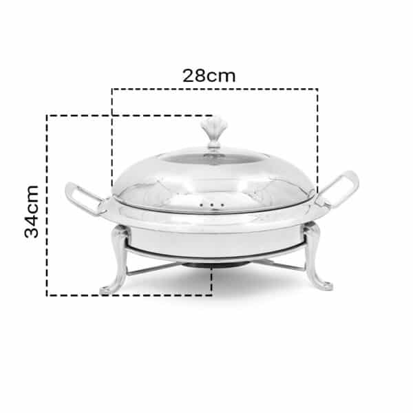 SOGA Stainless Steel Round Buffet Chafing Dish Cater Food Warmer Chafer with Glass Top Lid - Image 2