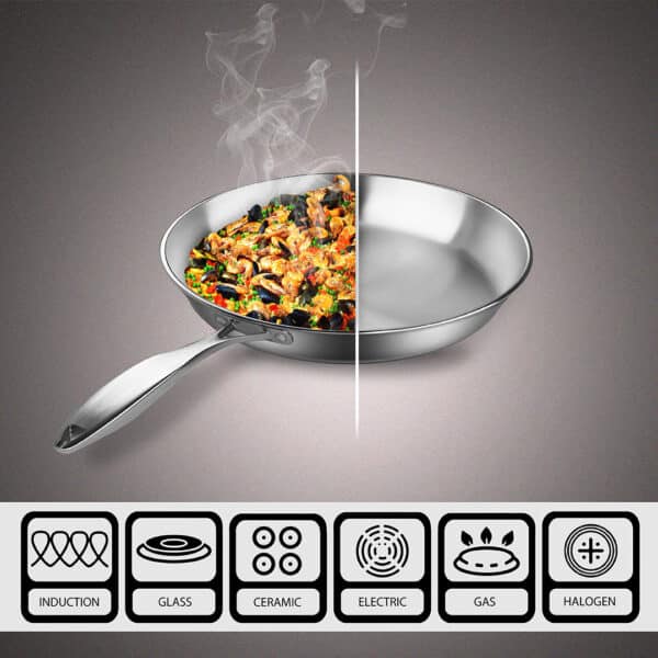 SOGA Stainless Steel Fry Pan 34cm Frying Pan Top Grade Induction Cooking FryPan - Image 12