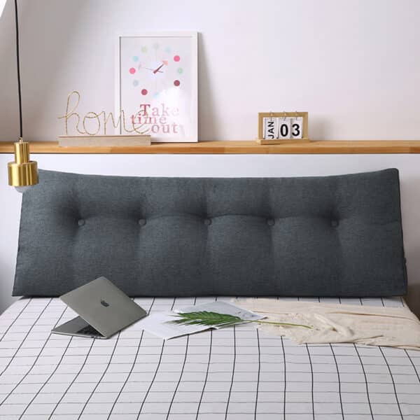 SOGA 100cm Dark Grey Triangular Wedge Bed Pillow Headboard Backrest Bedside Tatami Cushion Home Decor - Image 2