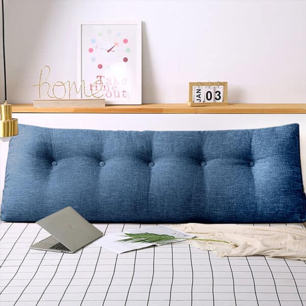 SOGA 120cm Blue Triangular Wedge Bed Pillow Headboard Backrest Bedside Tatami Cushion Home Decor - Image 9