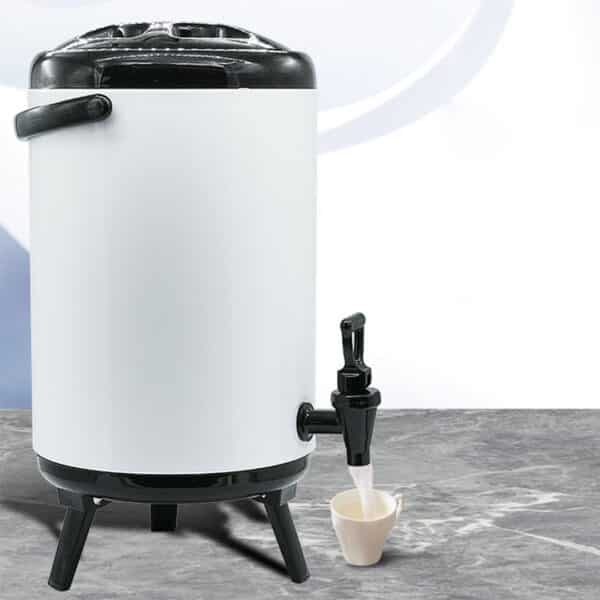SOGA 2X 12L Stainless Steel Insulated Milk Tea Barrel Hot and Cold Beverage Dispenser Container with Faucet White - Image 7