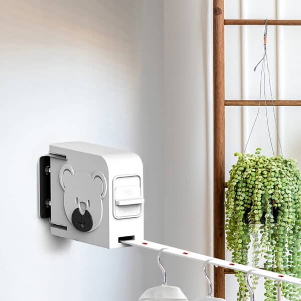 SOGA 2X 160mm Wall-Mounted Clothes Line Dry Rack White - Image 7