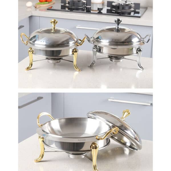 SOGA 2X Stainless Steel Round Chafing Dish - Image 2