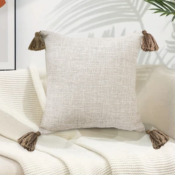SOGA 2X 50cm Beige Pillow Luxurious Rib Knit Ribbed Cotton Throw Pillow - Image 6