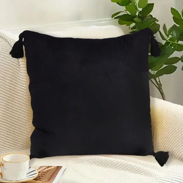 SOGA 2X Black Vintage Butterfly Pillow Tassel Throw Pillow - Image 5