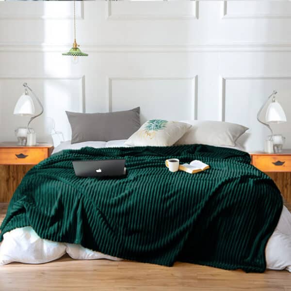 SOGA 2X Dark GreenThrow Blanket - Image 11