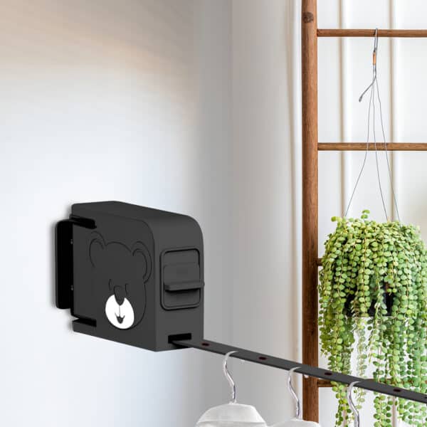 SOGA 160mm Wall-Mounted Clothes Line Dry Rack Retractable Space-Saving Foldable Hanger Black - Image 3