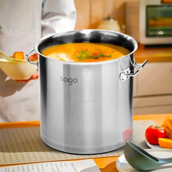 SOGA Stock Pot 21L Top Grade Thick Stainless Steel Stockpot 18/10 - Image 7