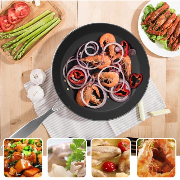 SOGA Stainless Steel Fry Pan 22cm Frying Pan Induction FryPan Non Stick Interior - Image 11