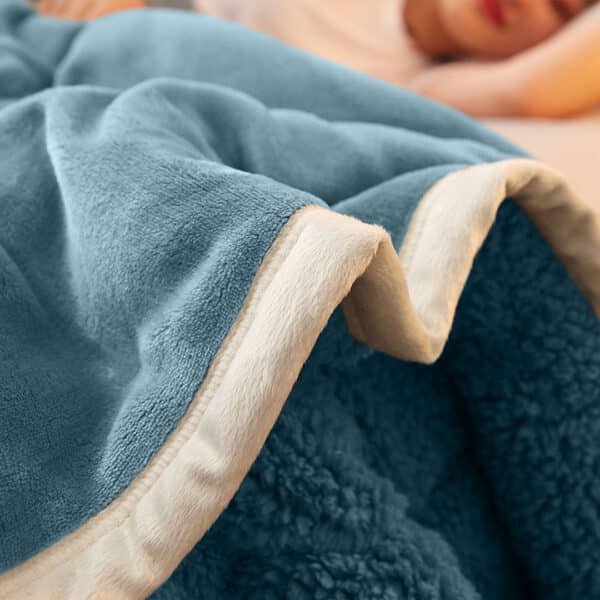 SOGA Lake Blue Throw Blanket Warm Cozy Double Sided Thick Flannel Coverlet Fleece Bed Sofa Comforter - Image 5