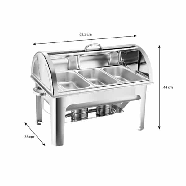 SOGA 2X 3L Chafing Dish Triple Tray Top - Image 6