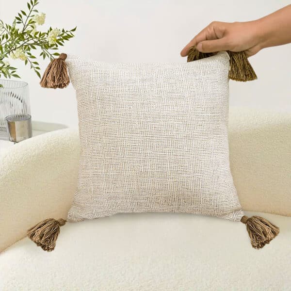 SOGA 2X 50cm Beige Pillow Luxurious Rib Knit Ribbed Cotton Throw Pillow - Image 4