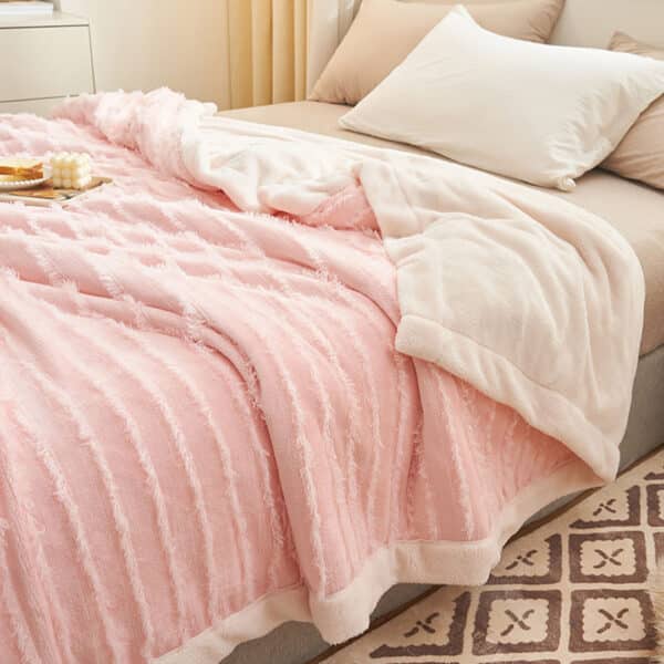 SOGA 2X Throw Blanket Pink - Image 7