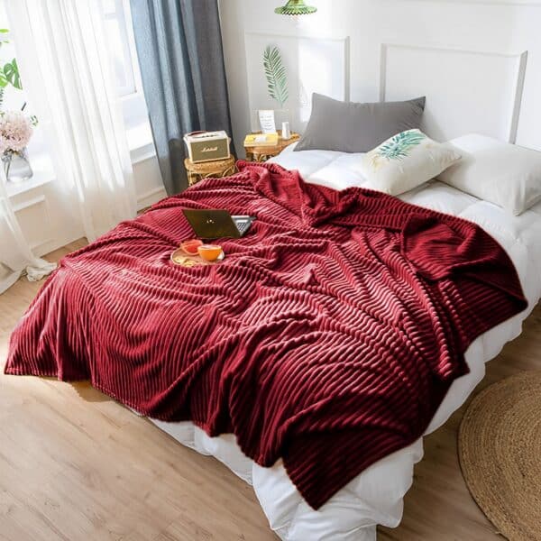 SOGA 2X Burgundy Throw Blanket - Image 10
