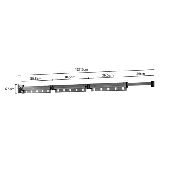 SOGA 127.5cm Wall-Mounted Clothing Dry Rack Retractable Space-Saving Foldable Hanger - Image 7