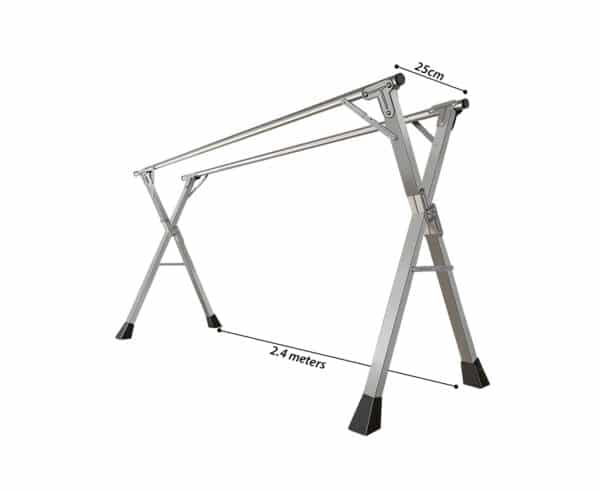 SOGA 2.4m Portable Standing Clothes Drying Rack Foldable Space-Saving Laundry Holder Indoor Outdoor - Image 2