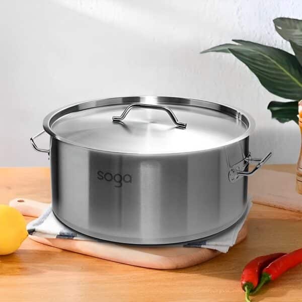 SOGA Stock Pot 14L Top Grade Thick Stainless Steel Stockpot 18/10 - Image 4