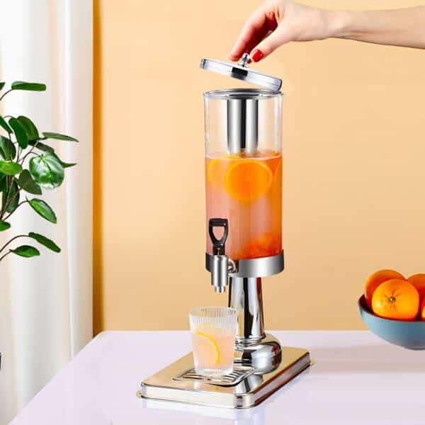 SOGA 2X Single 3L Silver Stainless Steel Beverage Dispenser Ice Cylinder Clear Juicer Hot Cold Water Jug - Image 4