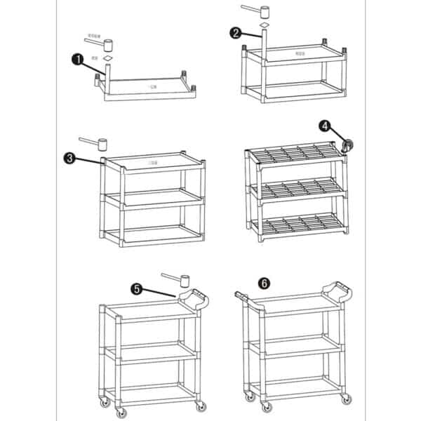 SOGA 2X 3 Tier Kitchen Trolley Large - Image 2