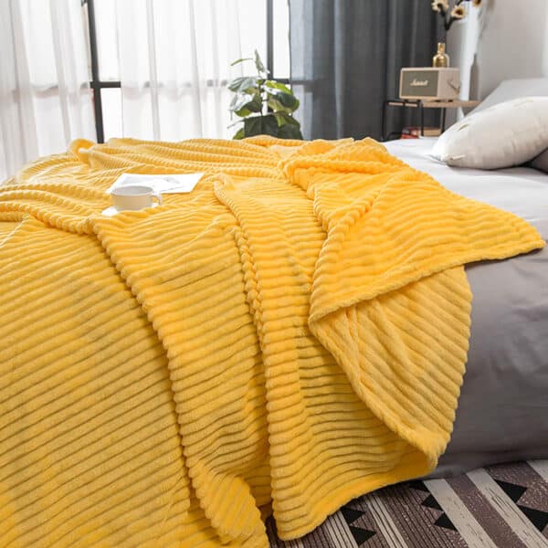 SOGA 2X Yellow Diamond Pattern Blanket - Image 10