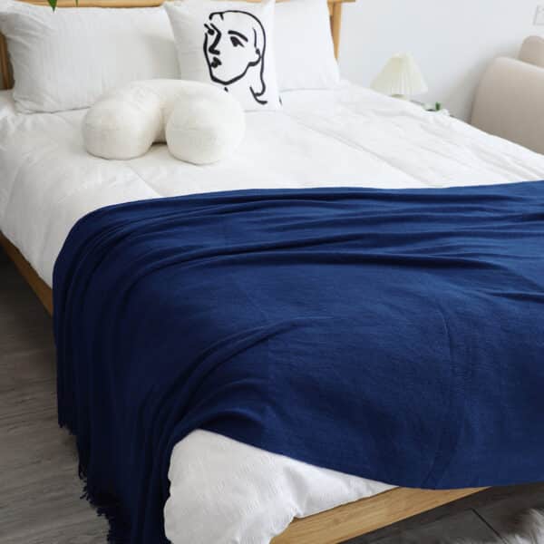 SOGA 2X Royal Blue Acrylic Throw Blanket - Image 6
