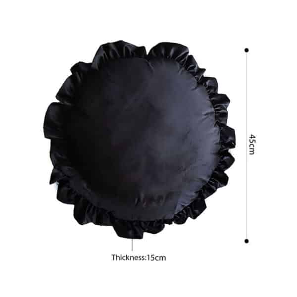 SOGA 45cm Butterfly Black Vintage Lotus Leaf Edge Round Throw Pillow - Image 5