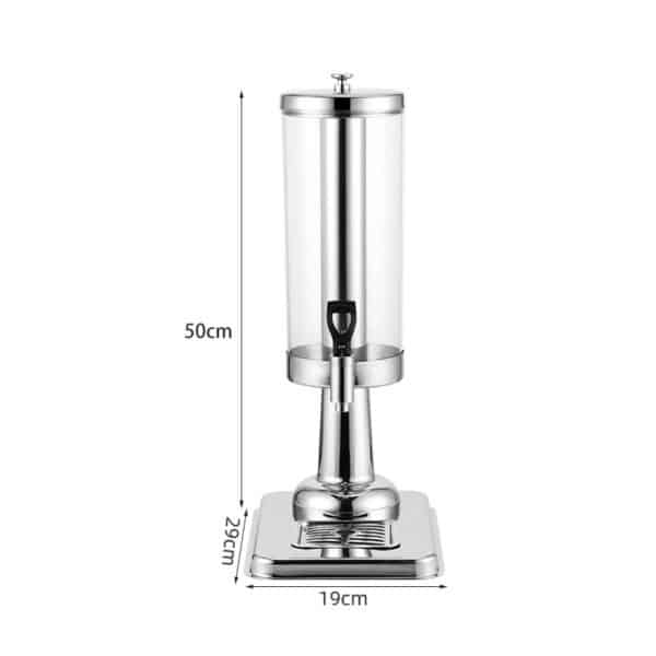 SOGA Single 3L Silver Stainless Steel Beverage Dispenser Ice Cylinder Clear Juicer Hot Cold Water Jug - Image 5