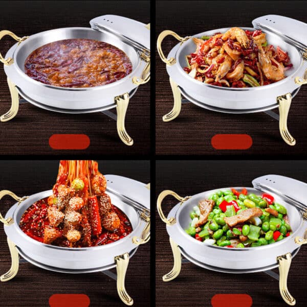 SOGA 2X Stainless Steel Round Chafing Dish - Image 3
