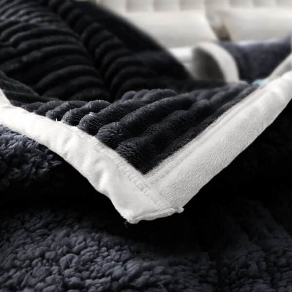 SOGA 2X Black Throw Blanket - Image 4