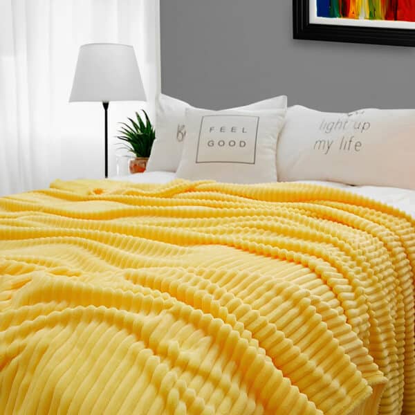 SOGA 2X Yellow Diamond Pattern Blanket - Image 9