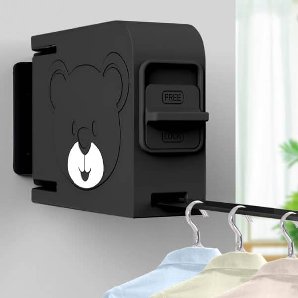 SOGA 160mm Wall-Mounted Clothes Line Dry Rack Retractable Space-Saving Foldable Hanger Black - Image 4