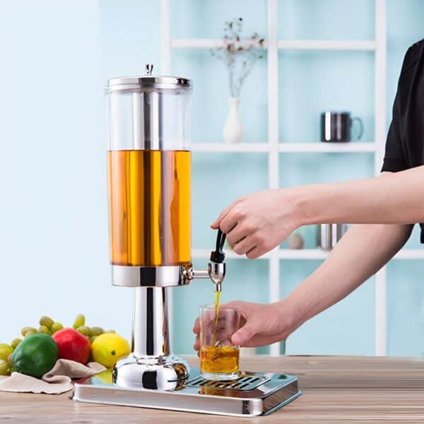 SOGA 2X Single 3L Silver Stainless Steel Beverage Dispenser Ice Cylinder Clear Juicer Hot Cold Water Jug - Image 7