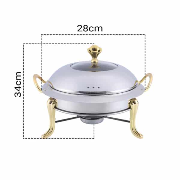 SOGA 2X Stainless Steel Round Chafing Dish - Image 6