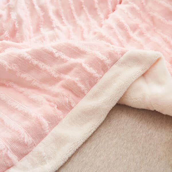 SOGA 2X Throw Blanket Pink - Image 4